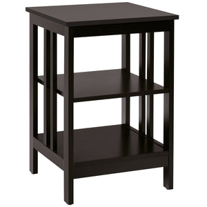 3-tier Side Table Nightstand with Stable Structure-Dark Brown view 8