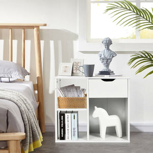3-Tier Side Table with Storage Shelf and Drawer Space view 2