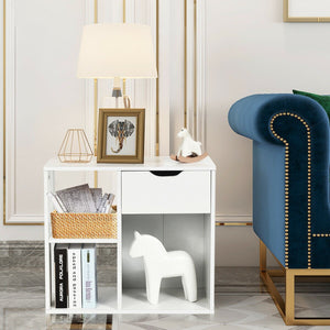 3-Tier Side Table with Storage Shelf and Drawer Space view 3