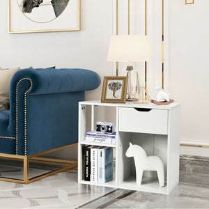 3-Tier Side Table with Storage Shelf and Drawer Space view 6
