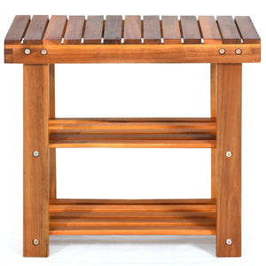 3-Tier Wood Shoe Bench Boots Organizer view 2