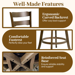 30.5 Inch Swivel Barstools with Backrest & Upholstered Seat-Set of 2 view 8