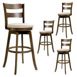 30.5 Inch Swivel Barstools with Backrest & Upholstered Seat-Set of 4 view 3