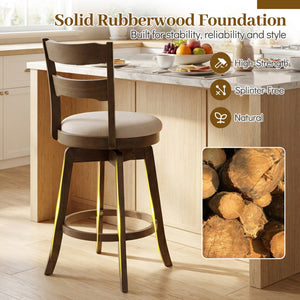 30.5 Inch Swivel Barstools with Backrest & Upholstered Seat-Set of 4 view 7