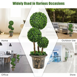 30 Inch Artificial Topiary Triple Ball Tree Indoor and Outdoor UV Protection view 9