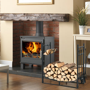 30 Inch Firewood Rack with 4 Tool Set Kindling Holders for Indoor and Outdoor view 2