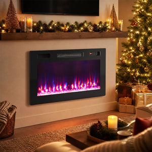 30 Inch Smart WiFi Electric Fireplace with Recessed and Wall Mounted view 3