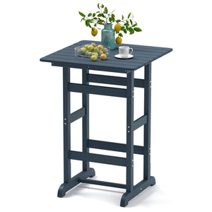 30 Inch Square Bar Table Dining Table with Slatted Tabletop for Poolside-Navy view 4