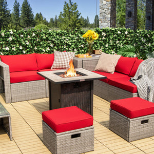 30 Inch Square Propane Gas Fire Pit Table Ceramic Tabletop view 6