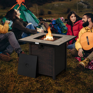 30 Inch Square Propane Gas Fire Pit Table Ceramic Tabletop view 7