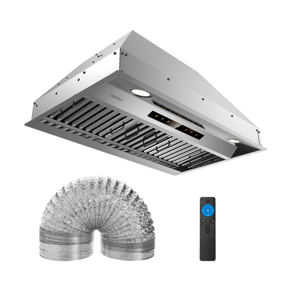 30 Inch Under Cabinet Range Hood with 4 Fan Speeds and Baffles Filters-Silver view 2