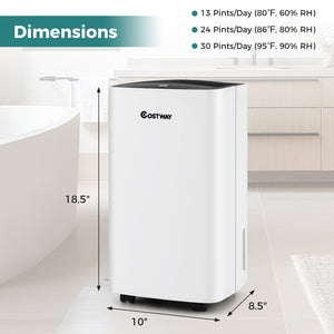 30 Pints 1500 Sq. ft Portable Dehumidifier For Medium To Large Spaces view 3