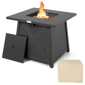 30 Inch Square Propane Gas Fire Table with Waterproof Cover view 4