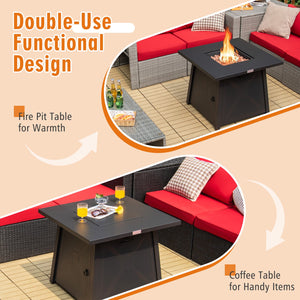 30 Inch Square Propane Gas Fire Table with Waterproof Cover view 6
