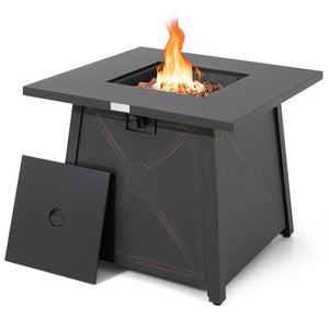 30 Inch Square Propane Gas Fire Table with Waterproof Cover view 9