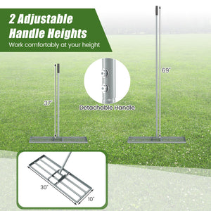 30 x 10 Inch Heavy Duty Lawn Level Tool with 69 Inch Handle-Silver view 6