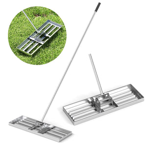 30 x 10 Inch Lawn Leveling Rake with Ergonomic Handle-Silver view 4