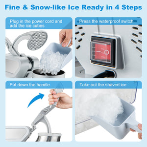 300W Commercial Ice Crusher with Dual Blades and Safety Switch-Gray view 8