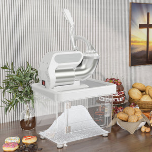 300W Commercial Ice Crusher with Dual Blades and Safety Switch-White view 2