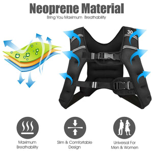 30 LBS Workout Weighted Vest with Mesh Bag Adjustable Buckle view 6