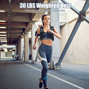 30 LBS Workout Weighted Vest with Mesh Bag Adjustable Buckle view 7