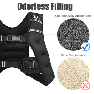 30 LBS Workout Weighted Vest with Mesh Bag Adjustable Buckle view 9