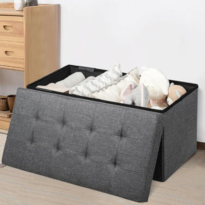 31.5 Inch Fabric Foldable Storage with Removable Storage Bin-Dark Gray view 3