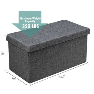 31.5 Inch Fabric Foldable Storage with Removable Storage Bin-Dark Gray view 5