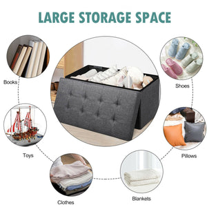 31.5 Inch Fabric Foldable Storage with Removable Storage Bin-Dark Gray view 8
