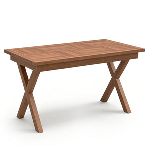 31.5 inches Outdoor Teak Wood Coffee Table with Slatted Tabletop for Patio view 4