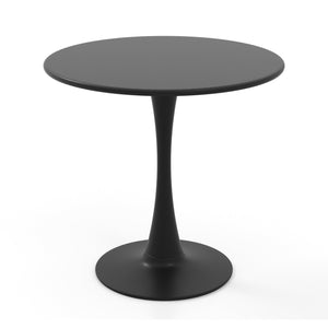 31.5 Inch Round Dining Table with Anti-Slip PP Ring-Black
