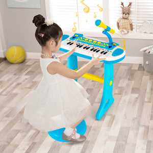 31-Key Kids Piano Keyboard Toy with Microphone and Multiple Sounds for Age 3+-Blue view 3