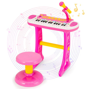 31-Key Kids Piano Keyboard Toy with Microphone and Multiple Sounds for Age 3+-Pink view 7