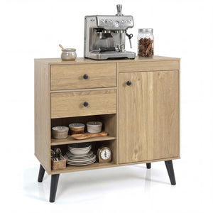 31 inches Sideboard Cabinet with 2 Open Compartments and 2 Drawers-Natrual view 4