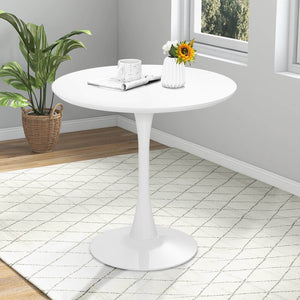 32 Inch Modern Tulip Round Dining Table with MDF Top-White view 2