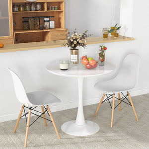 32 Inch Modern Tulip Round Dining Table with MDF Top-White view 3
