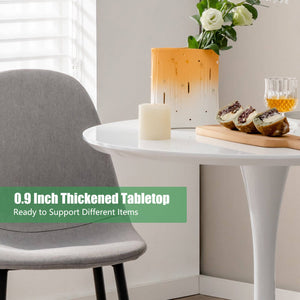 32 Inch Modern Tulip Round Dining Table with MDF Top-White view 7
