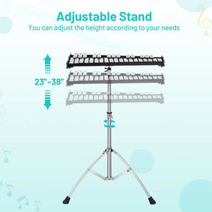 32 Note Glockenspiel Xylophone Percussion Bell Kit with Adjustable Stand view 9