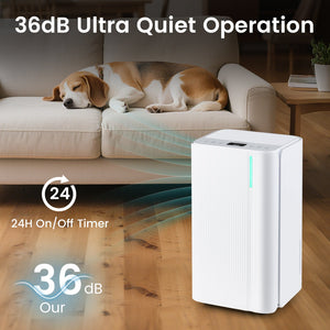 32 Pints 2000 Sq.ft Portable Dehumidifier for Home and Basement-White view 9