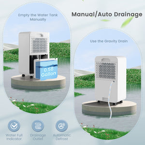 32 Pints Dehumidifier with Sleep Mode and 24H Timer for Home Basement-White view 7
