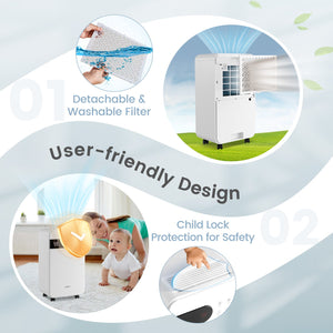 32 Pints Dehumidifier with Sleep Mode and 24H Timer for Home Basement-White view 9