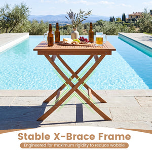 32-Inch Square Solid Teak Wood Patio Dining Table for 4 view 8