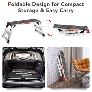 330 lbs Aluminum Folding Non-slip Drywall Step Stool Ladder view 9
