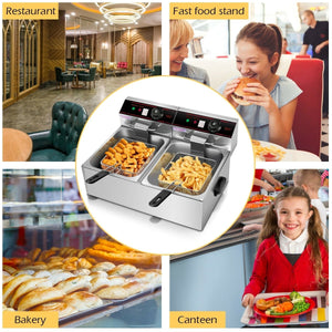 3400W Dual Tank Electric Countertop Deep Fryer view 7