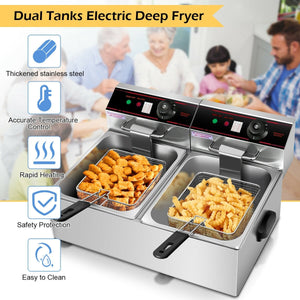 3400W Dual Tank Electric Countertop Deep Fryer view 8
