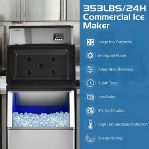 353LBS/24H Split Commercial Ice Maker with 198 LBS Storage Bin view 7