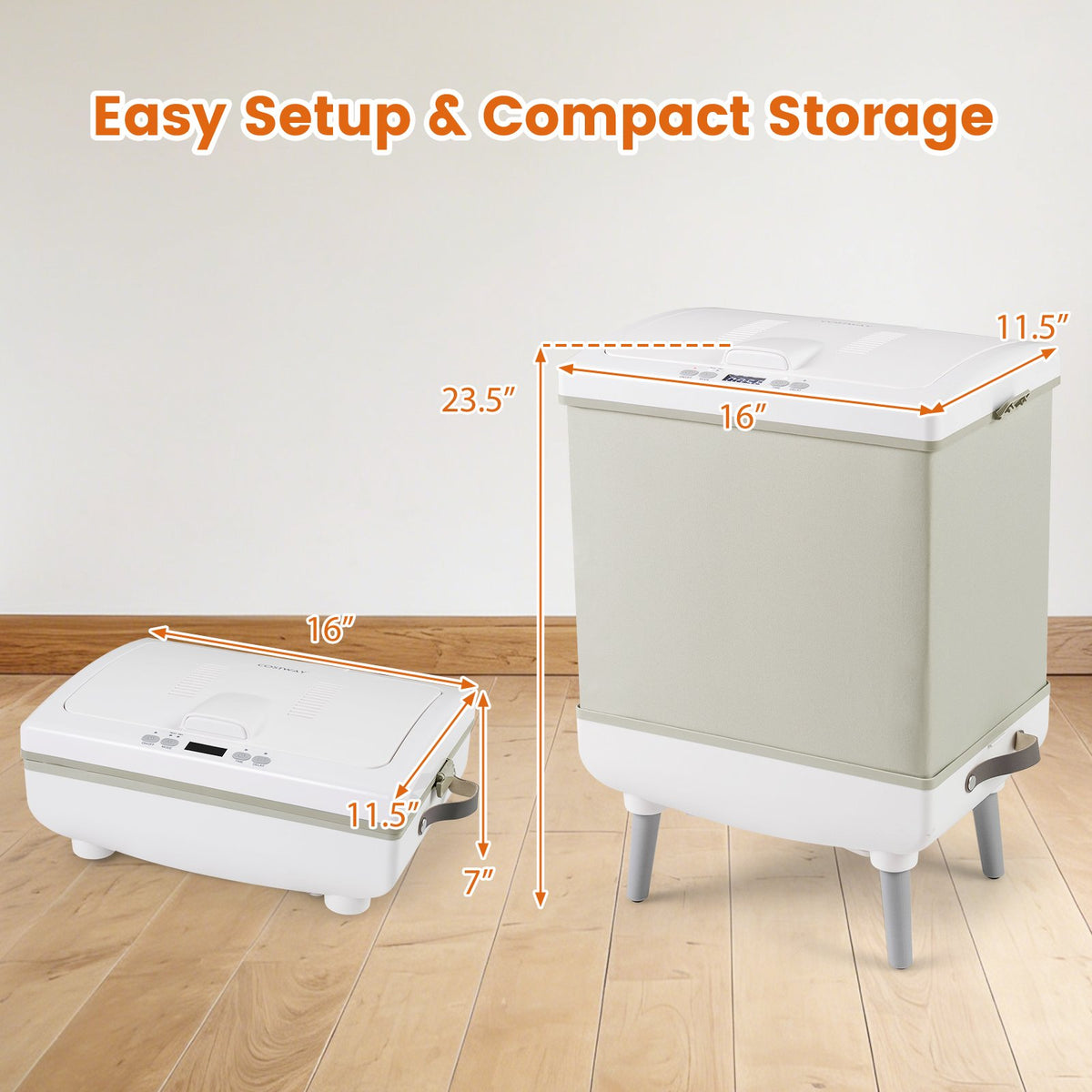 35L Large Towel Warmer with Heating and Drying Modes for Bathroom-Beige view 2