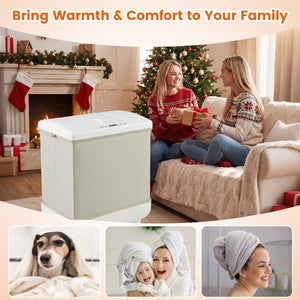 35L Large Towel Warmer with Heating and Drying Modes for Bathroom-Beige view 9