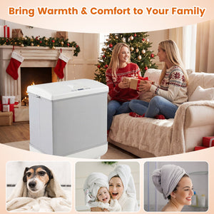 35L Large Towel Warmer with Heating and Drying Modes for Bathroom-Gray view 9