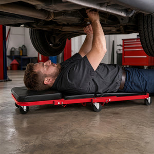36 inches 3-in-1 Folding Mechanic Creeper Under Car Roller Creeper-Red view 2